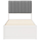 Letto con Testiera Rivestita Grigio chiaro 75 x 190 cm