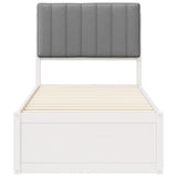 Letto con Testiera Rivestita Grigio chiaro 75 x 190 cm