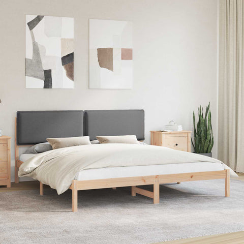Letto con Testiera Rivestita Grigio scuro 180 x 200 cm
