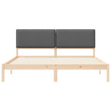 Letto con Testiera Rivestita Grigio scuro 180 x 200 cm