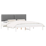 Letto con Testiera Rivestita Grigio chiaro 180 x 200 cm