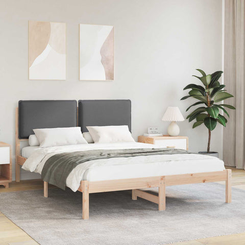 Letto con Testiera Rivestita Grigio scuro 160 x 200 cm