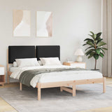 Letto con Testiera Rivestita Nero 160 x 200 cm