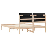 Letto con Testiera Rivestita Nero 160 x 200 cm