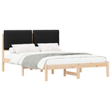 Letto con Testiera Rivestita Nero 150 x 200 cm