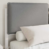 Letto con Testiera Rivestita Grigio chiaro 140 x 200 cm