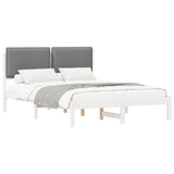 Letto con Testiera Rivestita Grigio chiaro 140 x 200 cm
