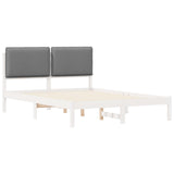 Letto con Testiera Rivestita Grigio chiaro 140 x 200 cm