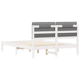 Letto con Testiera Rivestita Grigio chiaro 140 x 200 cm