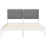 Letto con Testiera Rivestita Grigio chiaro 140 x 200 cm