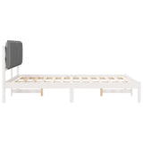 Letto con Testiera Rivestita Grigio chiaro 140 x 200 cm