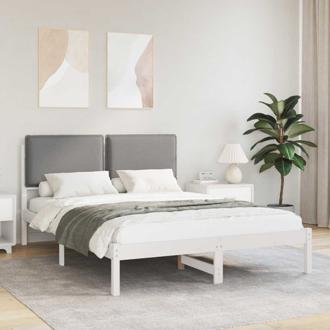Letto con Testiera Rivestita Grigio chiaro 120 x 200 cm
