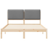 Letto con Testiera Rivestita Grigio chiaro 140 x 190 cm