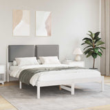 Letto con Testiera Rivestita Grigio chiaro 140 x 190 cm