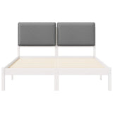 Letto con Testiera Rivestita Grigio chiaro 140 x 190 cm