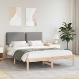 Letto con Testiera Rivestita Grigio chiaro 120 x 190 cm