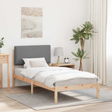 Letto con Testiera Rivestita Grigio chiaro 80 x 200 cm
