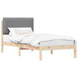 Letto con Testiera Rivestita Grigio chiaro 80 x 200 cm