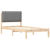 Letto con Testiera Rivestita Grigio chiaro 80 x 200 cm