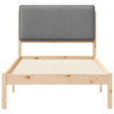 Letto con Testiera Rivestita Grigio chiaro 80 x 200 cm