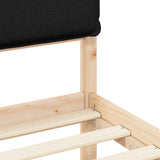 Letto con Testiera Rivestita Nero 80 x 200 cm Pino massello