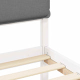 Letto con Testiera Rivestita Grigio chiaro 80 x 200 cm