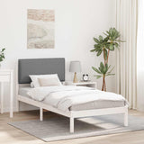 Letto con Testiera Rivestita Grigio chiaro 80 x 200 cm