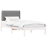 Letto con Testiera Rivestita Grigio chiaro 80 x 200 cm