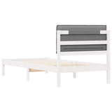 Letto con Testiera Rivestita Grigio chiaro 80 x 200 cm