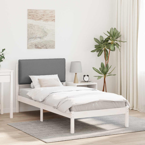 Letto con Testiera Rivestita Grigio chiaro 90 x 190 cm