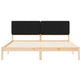 Letto con Testiera Rivestita Nero 180 x 200 cm Pino massello