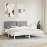 Letto con Testiera Rivestita Grigio chiaro 180 x 200 cm