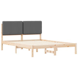 Letto con Testiera Rivestita Grigio scuro 160 x 200 cm