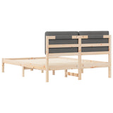 Letto con Testiera Rivestita Grigio scuro 160 x 200 cm