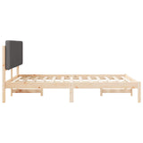 Letto con Testiera Rivestita Grigio scuro 160 x 200 cm