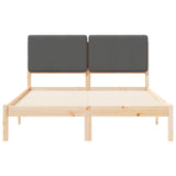 Letto con Testiera Rivestita Grigio scuro 140 x 200 cm