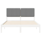 Letto con Testiera Rivestita Grigio chiaro 140 x 200 cm