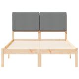 Letto con Testiera Rivestita Grigio chiaro 120 x 200 cm