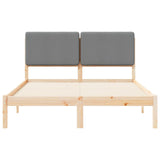 Letto con Testiera Rivestita Grigio chiaro 140 x 190 cm