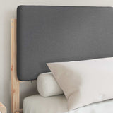 Letto con Testiera Rivestita Grigio scuro 140 x 190 cm