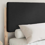 Letto con Testiera Rivestita Nero 140 x 190 cm Pino massello