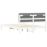 Letto con Testiera Rivestita Grigio chiaro 140 x 190 cm