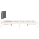 Letto con Testiera Rivestita Grigio chiaro 140 x 190 cm