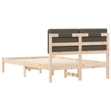 Letto con Testiera Rivestita Talpa 135 x 190 cm Pino massello