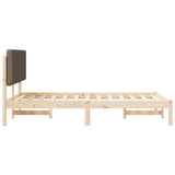 Letto con Testiera Rivestita Talpa 135 x 190 cm Pino massello