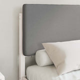 Letto con Testiera Rivestita Grigio chiaro 135 x 190 cm