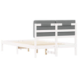 Letto con Testiera Rivestita Grigio chiaro 135 x 190 cm