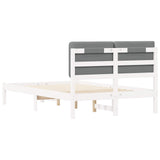 Letto con Testiera Rivestita Grigio chiaro 135 x 190 cm