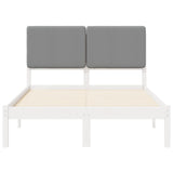 Letto con Testiera Rivestita Grigio chiaro 135 x 190 cm