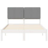Letto con Testiera Rivestita Grigio chiaro 135 x 190 cm